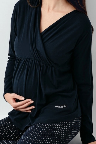 Pierre Cardin 9094 Hamile Lohusa Uzun Kollu Kruvaze Yaka Pijama Takımı-lacivert