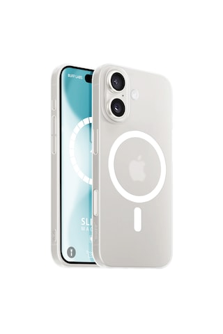 Apple Uyumlu iPhone Buff 16 Magsafe Slimfy Kılıf White