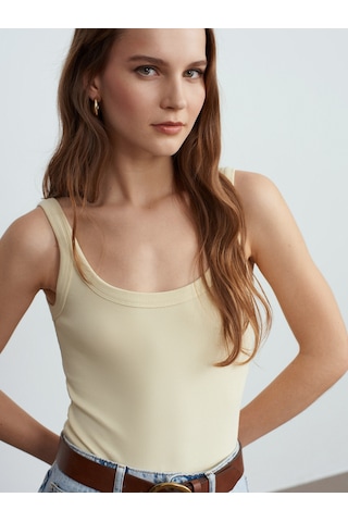 Dilvin 21053 Askılı Bodysuit-açık Sarı Açık Sarı