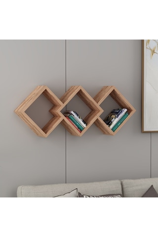 Galaxy Duvar Rafı Ahşap Siyah - Atlantik Çam Atlantik Çam