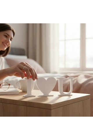 I Love U Seni Seviyorum Love Letters Beyaz 3 Parça