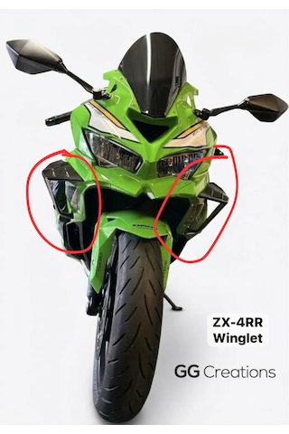 Gg Creations- Kawasaki Ninja Zx-4rr / Zx-25r Aerodinamik Yan Kanat Winglet Boyasız Mat Siyah