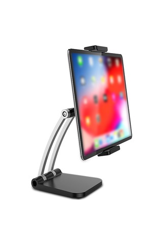 Geeroyoo Siyah 360 Derece Döner Masaüstü Tutucu - Telefon Ve Tablet İçin 4-13 İnç - Canlı Yayın Ve Ders İçin Ayarlanabilir Metal+abs支撑架