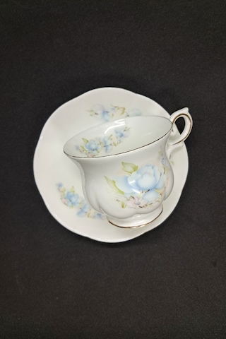 Fine Bone China Mavi Satsuma Desenli Vintage Çay Fincanı
