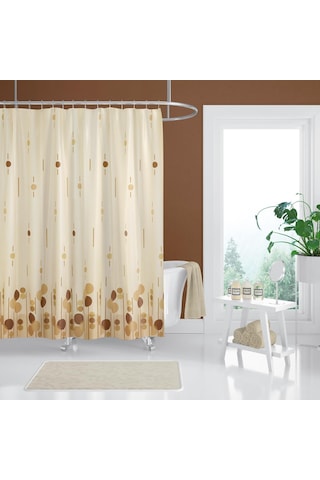 Zethome Tropik Banyo Duş Perdesi 6022 Tek Kanat 1x180x200 Kahverengi