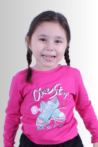 Fyk Kids Kız Çocuk Basic Uzun Kol Tişört Pembe1 Pembe