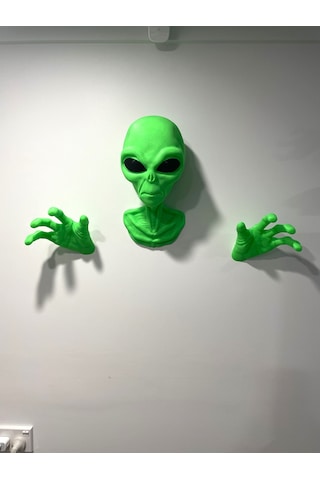 Alien Uzaylı Duvar Dekorasyonu Veya Kulaklık Standı Yeşil