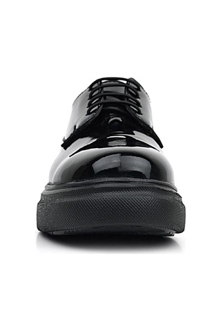 Rakerplus Derby Hakiki Deri Siyah Rugan Siyah Taban Çocuk Klasik Ayakkabı Siyah