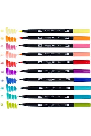 Tombow 10'Lu Retro Renkler Ab-T Dual Brush Pen G.Kalem Seti