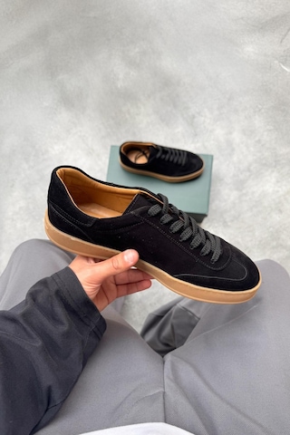Flaw Süet Bağcıklı Sneaker Siyah-28318 Siyah