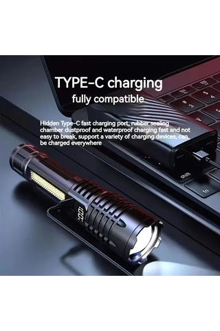 Conventions1 Heinast Yüksek Güçlü Led El Feneri Güçlü Type-c Renk