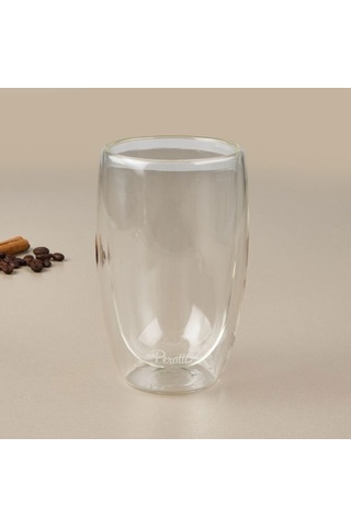 Perotti Çift Cidarlı Latte Bardağı - Şeffaf - 450 Ml Şeffaf