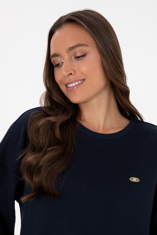 U.S. Polo Assn. Kadın Lacivert Gömlek Detaylı Bisiklet Yaka Sweatshirt 50314211-VR033