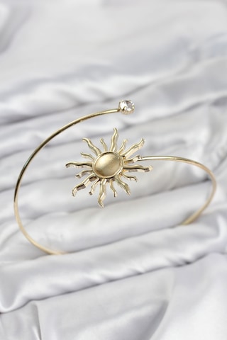 Pazu Bileklik Gold Renk Pirinç Güneş Model Açık Mavi