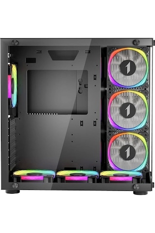 1st Player Sp8 Siyah 750w 80+ Sılver Atx 3.1 Argb 7x12cm Fan Temperli Cam Usb 3.0 Atx Kasa