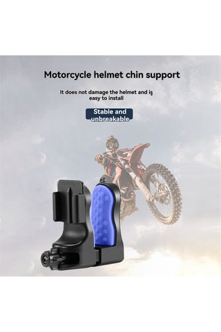 Junzhuodianpu Gopro11 360 Aksiyon Kamerası Aksesuarı İçin Klipsli Çıkarılabilir Motosiklet Kaskı Çene Telefon Standı