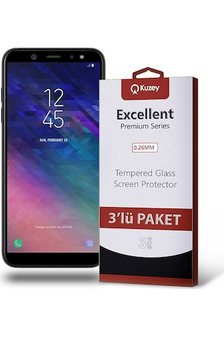 Samsung Uyumlu Galaxy A6 2018 Ekran Koruyucu Cam 3 Adet (532141249)