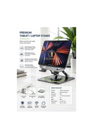 İsme Özel Yüksek Kalite Tablet Tutucu Stand
