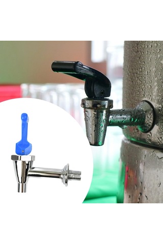 Homyl Kahve Sıcak İçecek Musluğu Paslanmaz Su Sebili Kova Cam Mavi