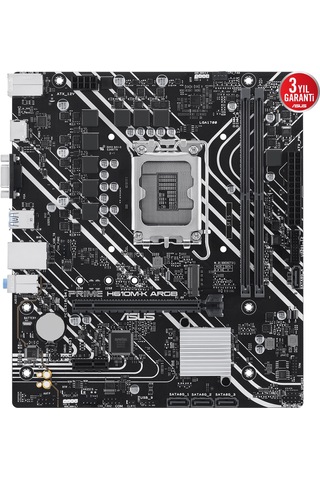 Asus Prıme H610m-k Argb Ddr5 5600mhz M.2 Hdmı Vga Matx 1700p