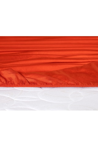 Madame Coco Ciel Tek Kişilik Plus %100 Pamuk Lastikli Saten Çarşaf - Turuncu 8684427179413 Turuncu