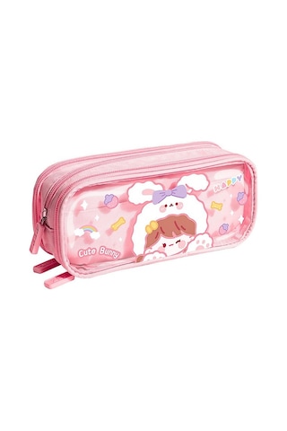 Agoodshop Büyük Kapasiteli Öğrenci Kalem Kutusu Pembe 3bp-yeşil