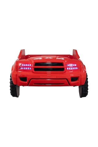 Setaymobilya Arabalı Yatak, Pickup Ledli Arabalı Yatak, 100X190 - Kırmızı