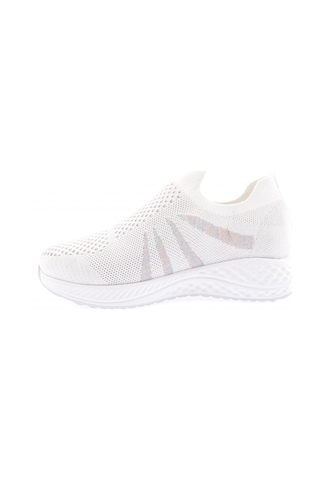 Dgn 832-23y Kadin Yanlari Simli Lazerli Sneaker Ayakkabi 832-1986-R0198 Beyaz