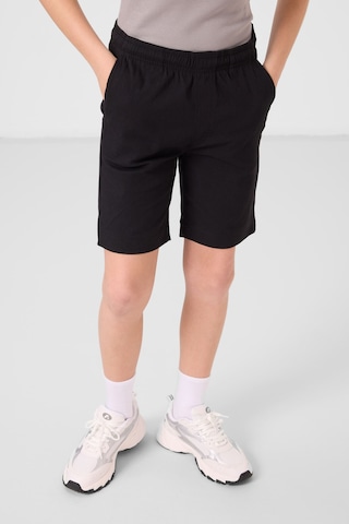 Siyah Pamuklu Oversize Fit Dokuma Hafif Esnek Chino Erkek Çocuk Şort Takım - 11278 Siyah
