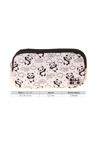 Calacilo Kız Çocuk İlkokul Kalem Çantası - Panda Baskılı Siyah Renk Sweet - C4061
