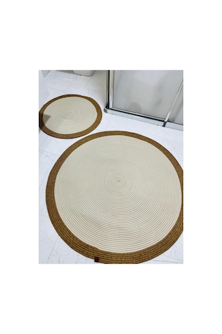 Hasır,jüt, Kilim, Paspas, Mutfak Halısı, Banyo Paspası, Halı,yolluk,2 Li Takım Daire Krem-hasır Krem-hasır