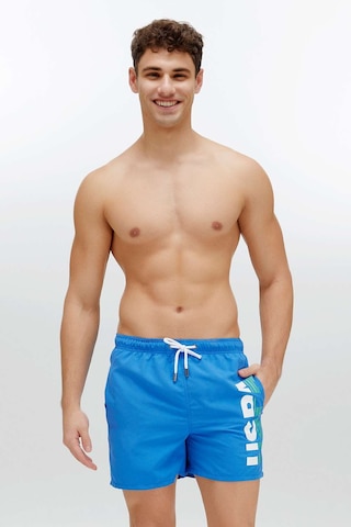 U.S. Polo Assn. Erkek Saks Mavi Orta Boy Deniz Şortu-4330