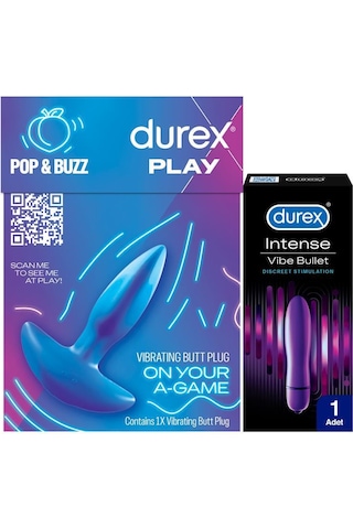 Durex Titreşimli Anal Plug Tıkaç + Durex Intense Vibe Bullet Titreşimli Vibratör