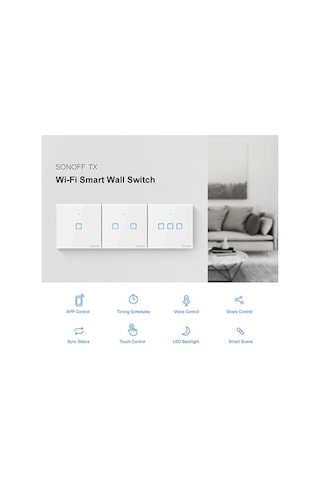 Dancemonkey Sonoff T1eu1c-tx Akıllı Wifi Duvar Anahtarı 433mhz Rf Dokunmatik/timer Apple
