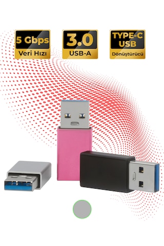 Type-c To Usb-a 3.0 Dönüştürücü Yüksek Hızlı Veri Aktarımı Gri