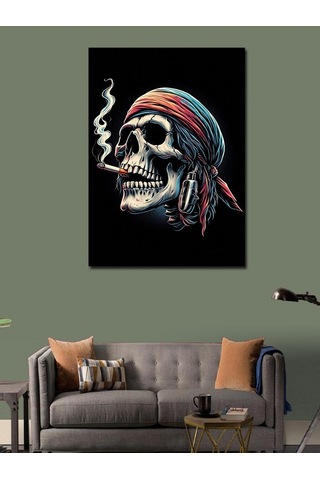 Kanvas Tablo Gizemli Bir Gecede Deniz Feneri Ve Sahil Evleri 100cmx140cm