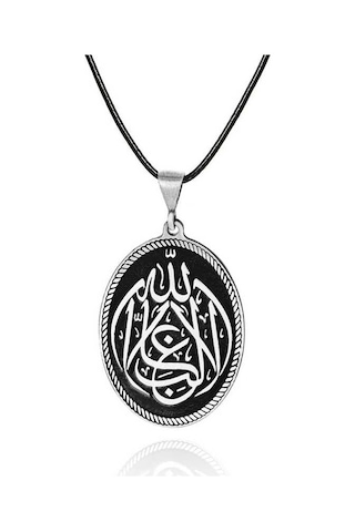 Gümüş La Galiba İllallah Yazılı Gümüş Kolye Gümüş