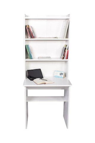 Kitaplıklı Çalişma Masası Beyaz