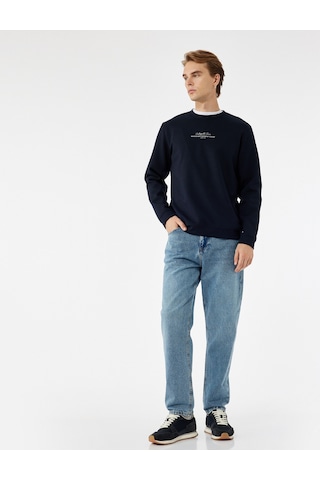 Koton Normal Bel Pamuklu Vintage Straight Fit Jean Pantolon Orta İndigo 6wam40018ıd İndigo