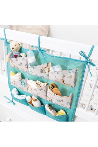 Baby 9 Cepli Bağlamalı Beşik Kenarı Düzenleyici Yeşil Lisinya