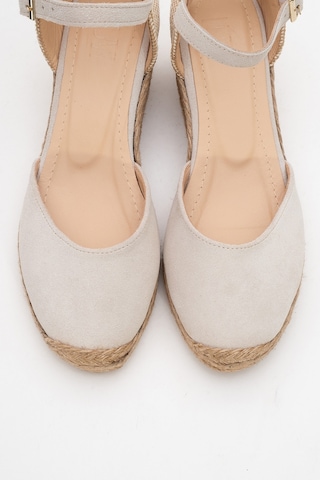 Luvishoes Luvi Shoes Aldea Bej Süet Hakiki Deri Kadın Dolgu Topuk Sandalet Süet Bej