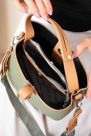 Just Polo Kadın Orijinal Just Polo 3 Bölmeli Ayarlanabilir Askılı Şık El & Omuz Çantası Shoulder Bag Yeşil Camel