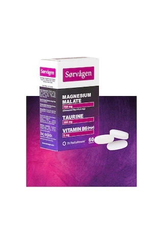 Sorvagen Magnezyum Malat, Taurin ve Vitamin B6 (P5P) 60 Tablet