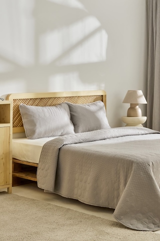 Kaşmir Home Tia Çift Kişilik Yatak Örtüsü Takımı Gri Gri