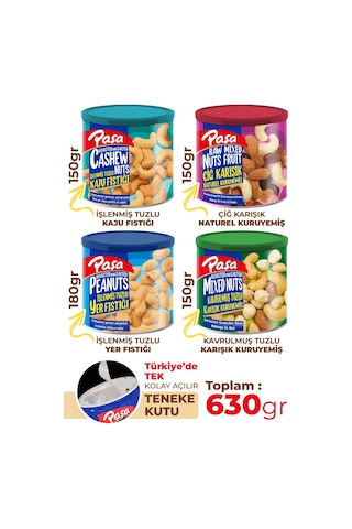 Paşa Kuruyemiş Karışık Kuruyemiş Teneke 4'lü