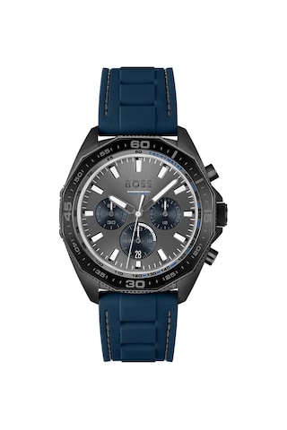 Hugo Boss HB1513972 Silikon Mavi Siyah Kadran 44 mm Erkek Kol Saati