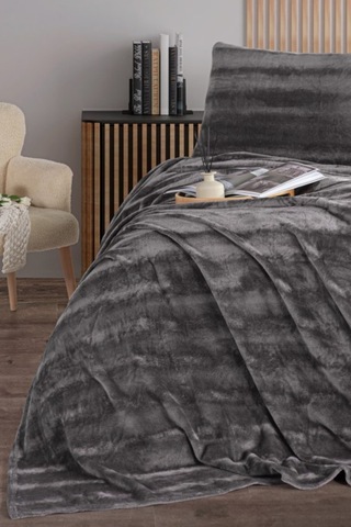 Cozy Çift Kişilik Battaniye Takımı Anrasit