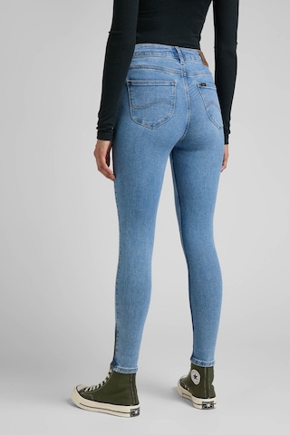 Lee Skinny Fit Dar Kesim Yüksek Bel Çok Dar Paça Mavi Kadın Esnek Jean Denim Kot Pantolon L31BERPA Mavi