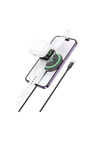 Hoco CW50 15 W 3in1 Kablosuz Manyetik Hızlı Şarj Aleti
