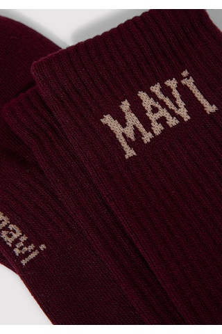 Mavi - Mavi Logo Baskılı Bordo Soket Çorap 0911160-85347 Bordo